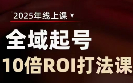 2025全域起号10倍ROI打法课，助你提升直播间的投资回报率-优优网创